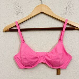 SKIMS Cotton Jersey T-Shirt Bra Sugar Pink Underwired Stretch NWT